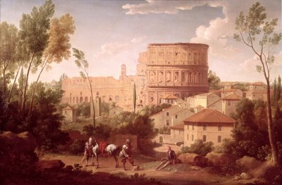 Vista del Coliseo con un Viajero de Hendrik van Lint